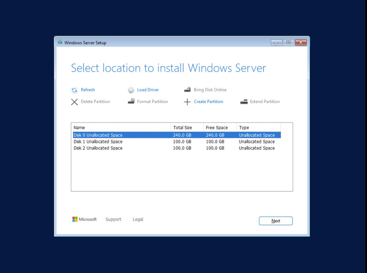 Installation drive selection (sle17)