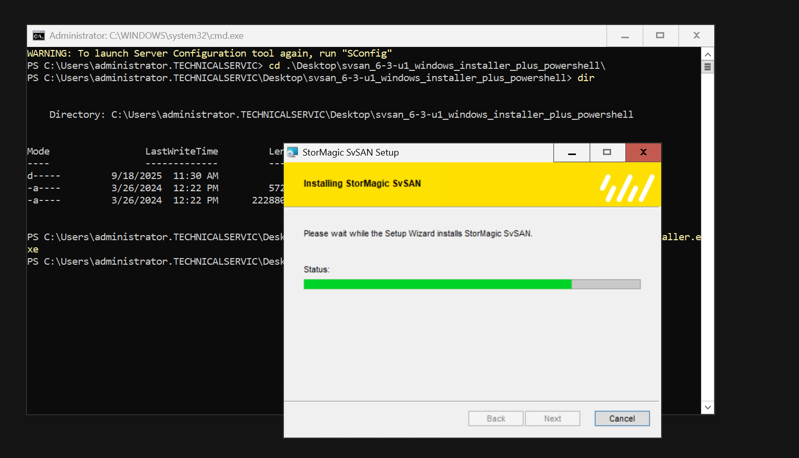 Status of installation (sle32)