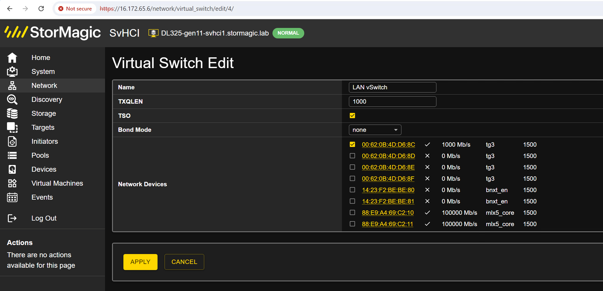 Un-edited vSwitch view