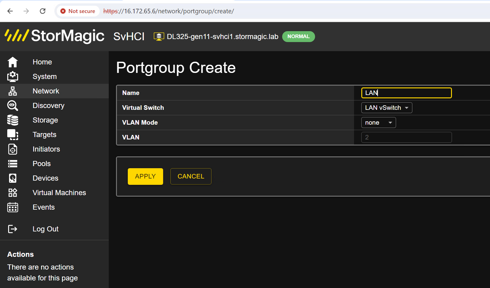 LAN port group example