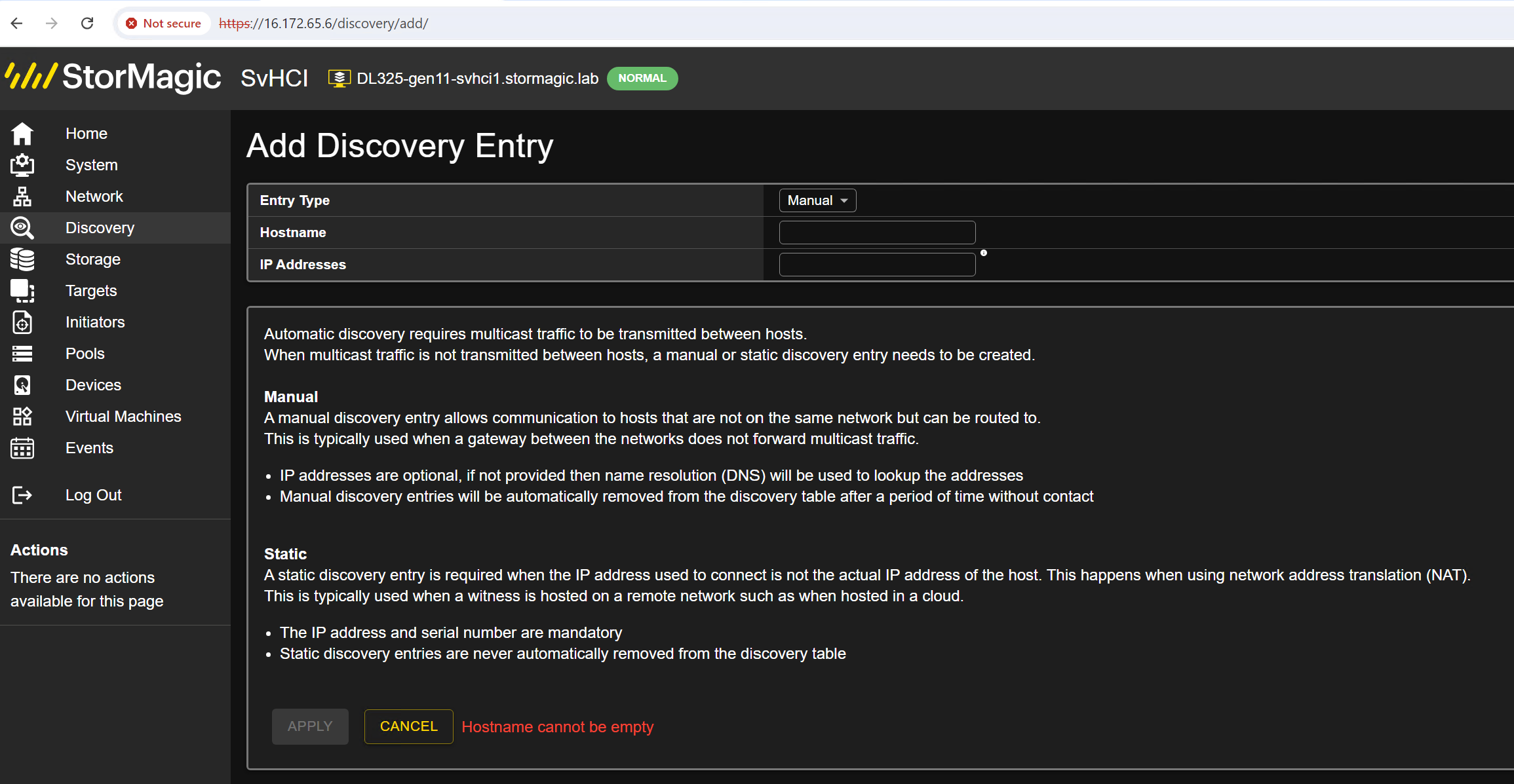 Add Discovery entry for the Witness