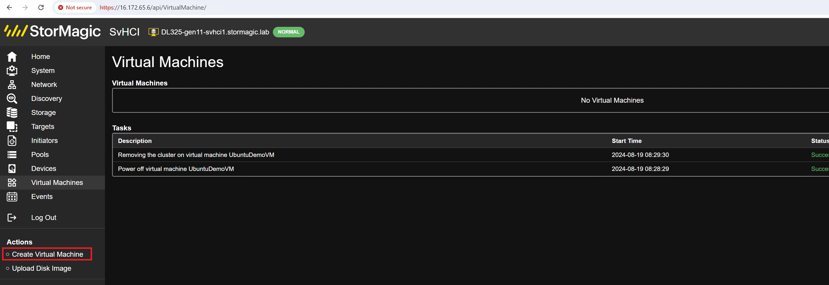 Virtual Machine section
