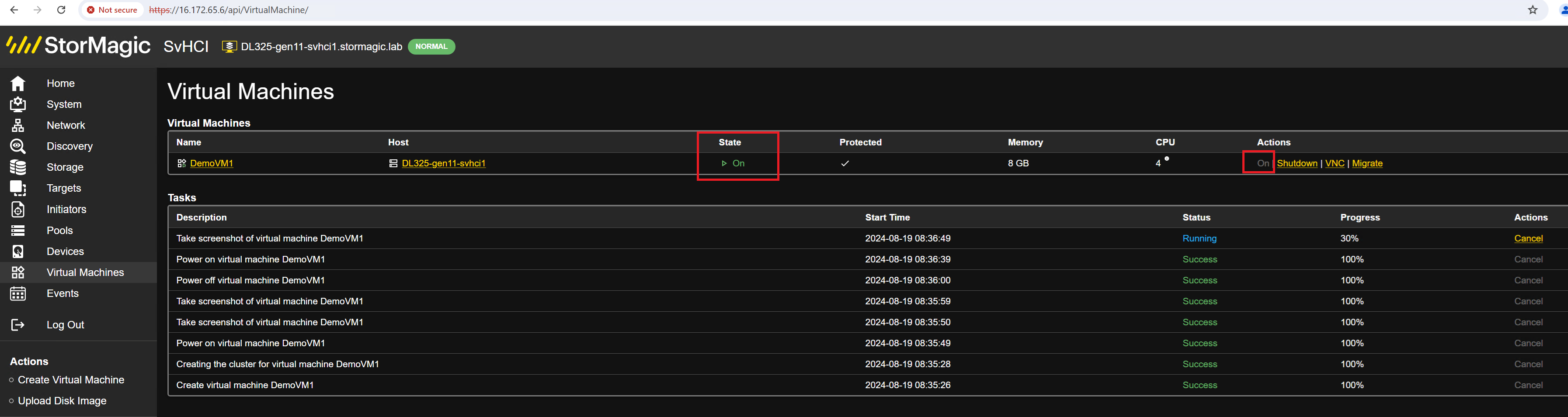 Power on the VM