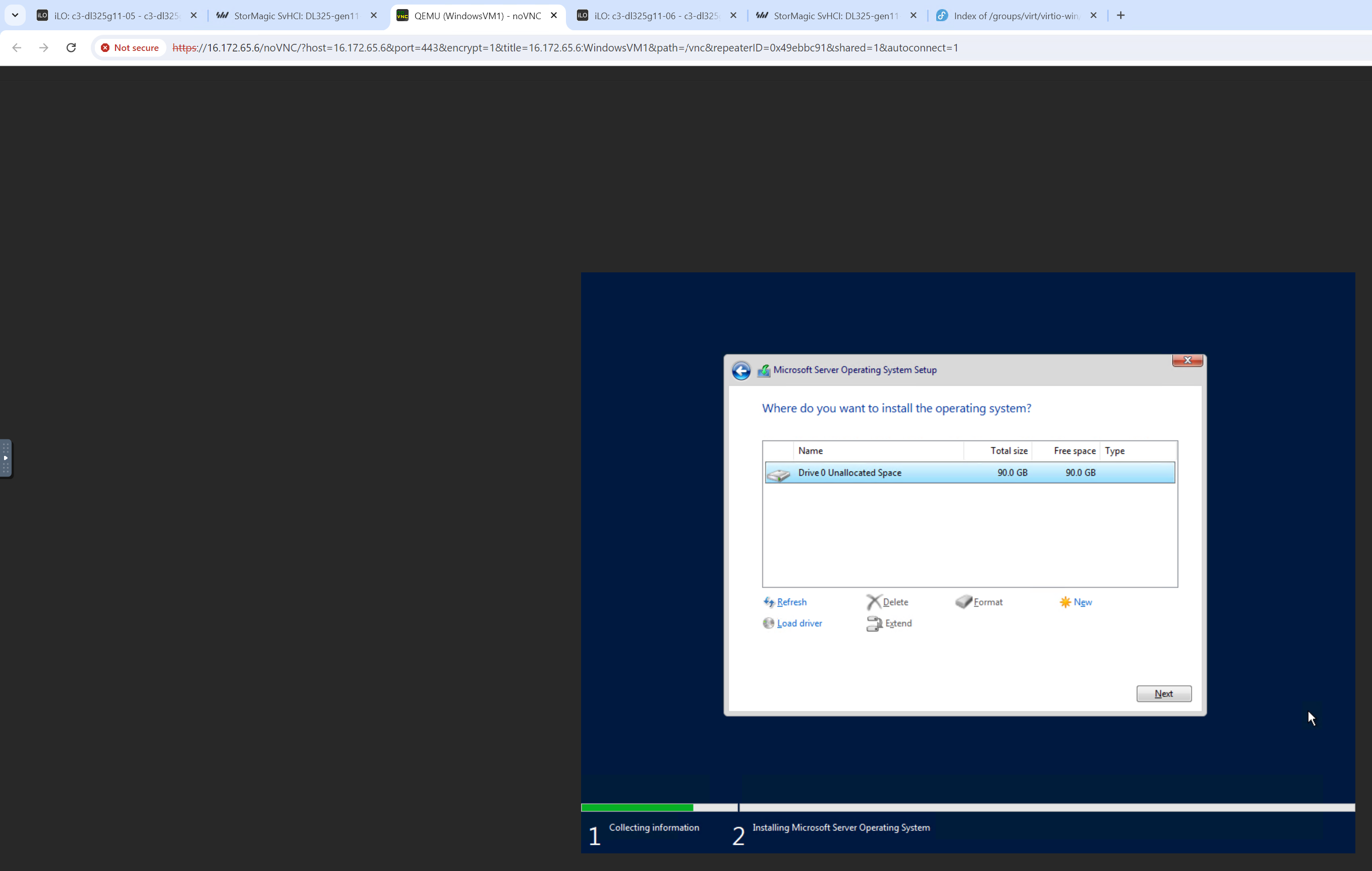 Disk visible after driver install