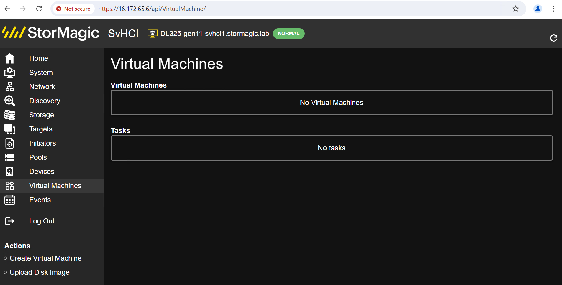 Virtual Machine menu