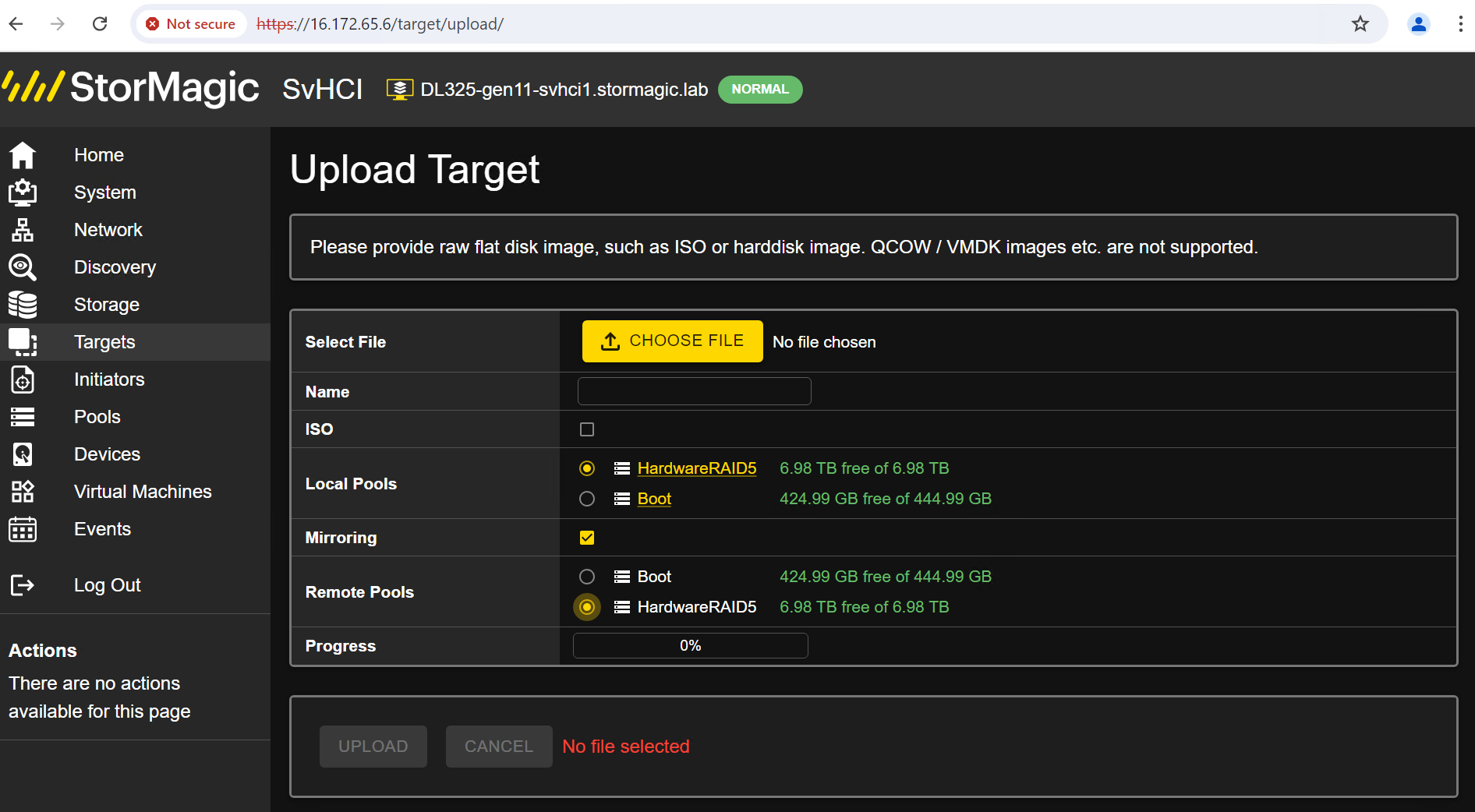 Upload Disk Image
