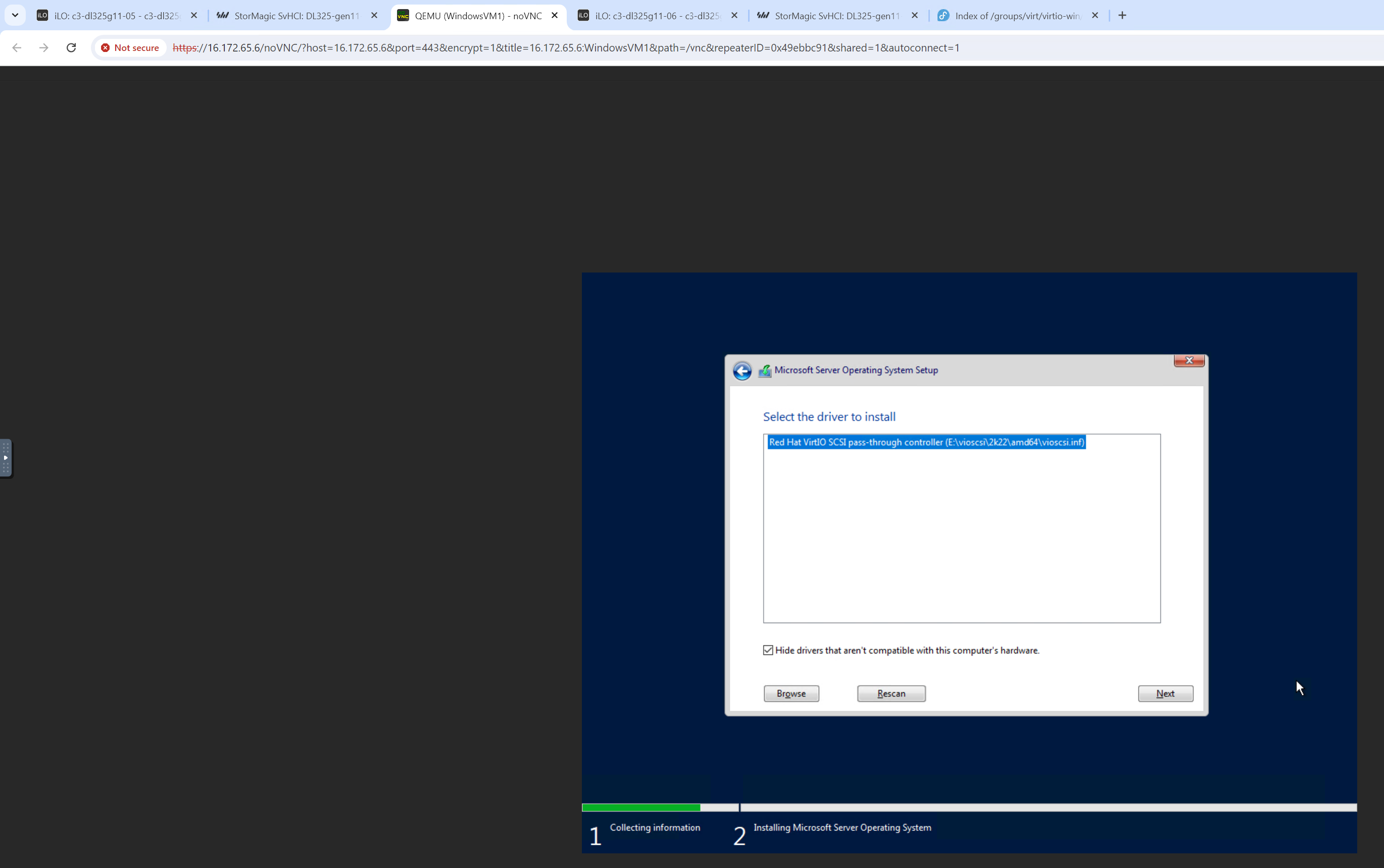Continue driver install
