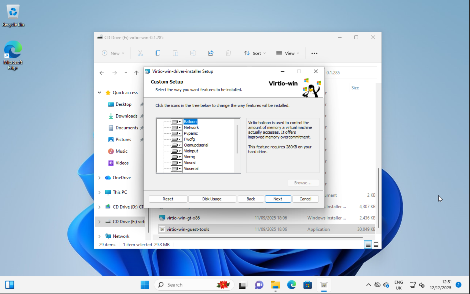 Install recommended components
