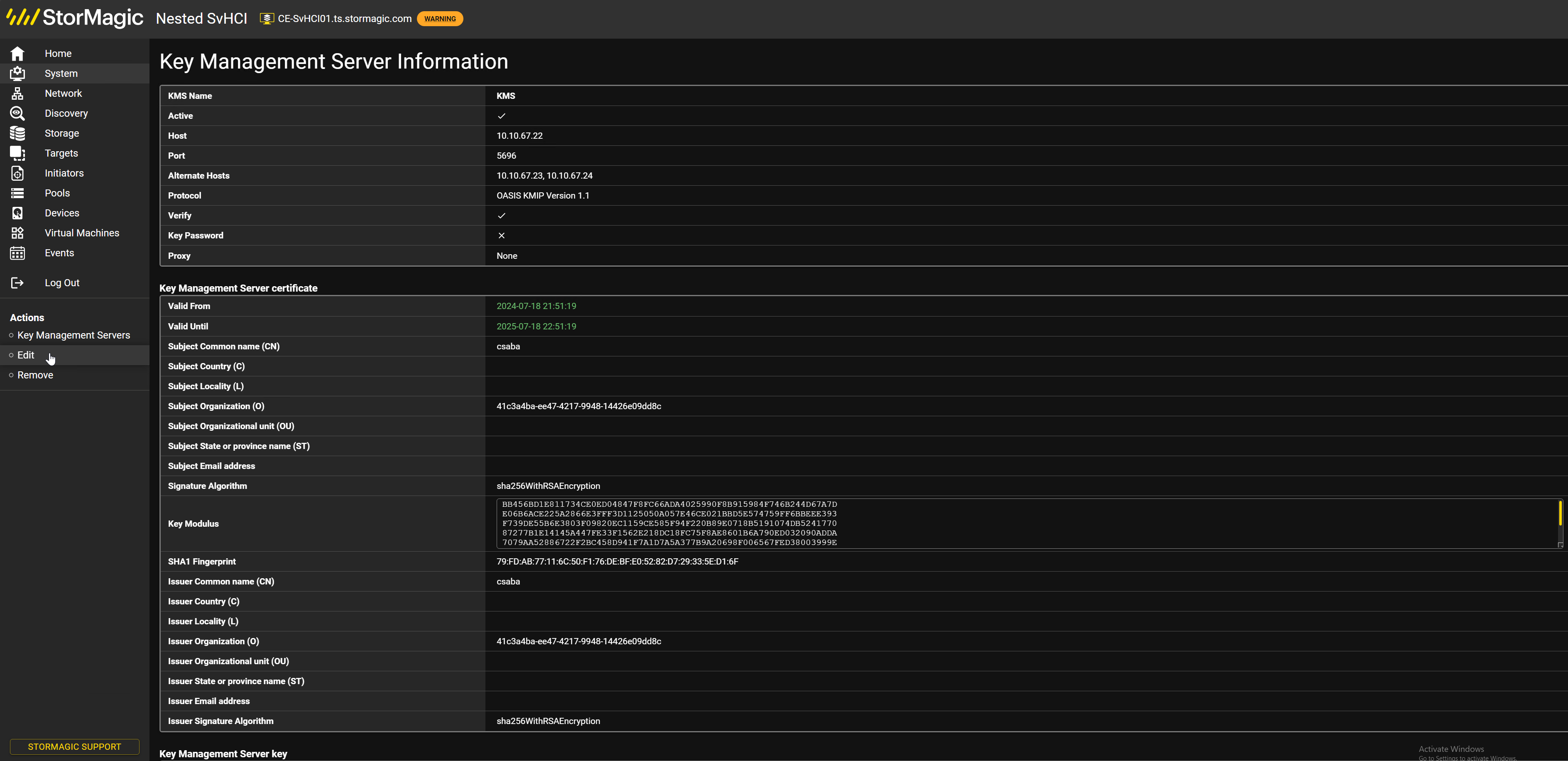 SvKMS on SvHCI22