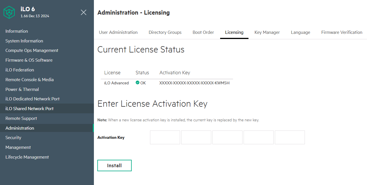 iLO licensing