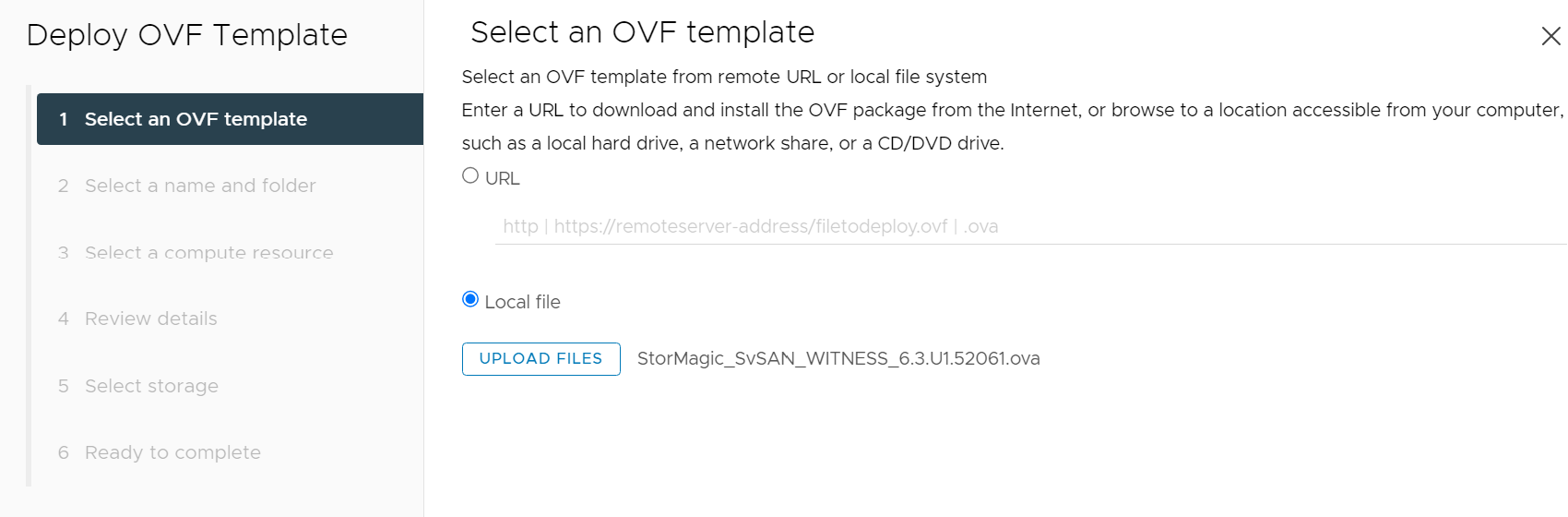 Deploy the StorMagic Witness appliance