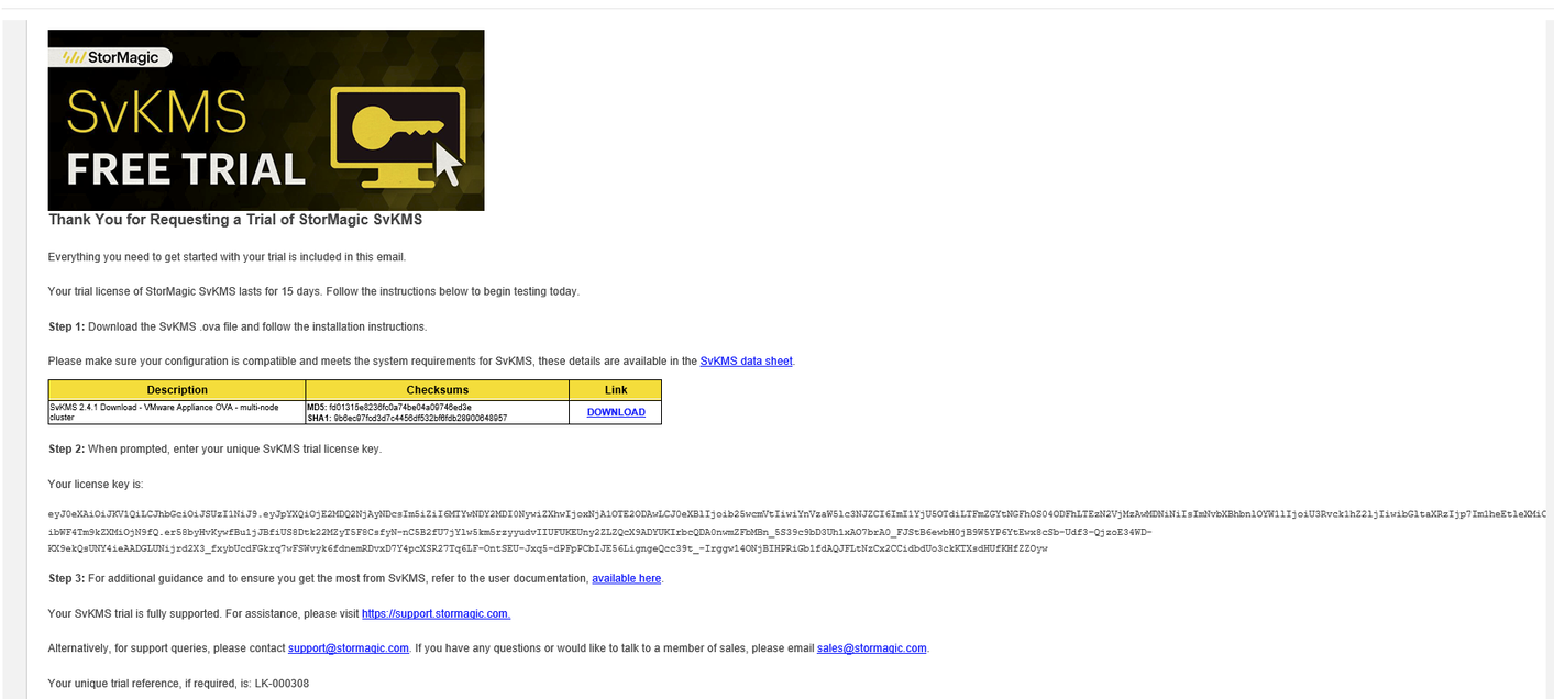 SvKMS trial email